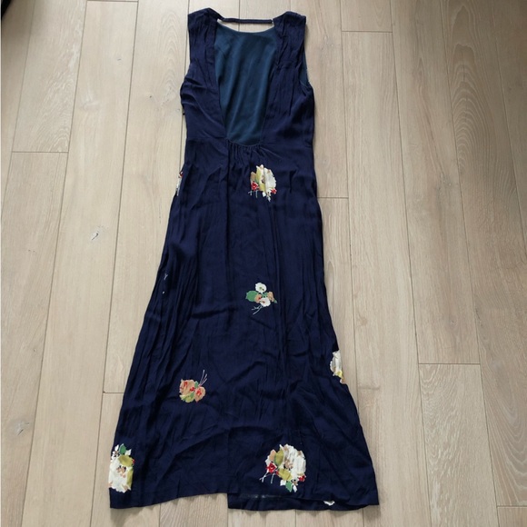 Zara Trafaluc Collection Floral Slit Dress in Navy - Picture 3 of 12